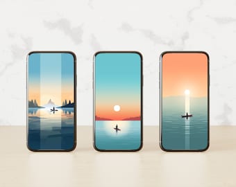 Kayaking at Sunset - iPhone Wallpaper | iPhone Lock Screen | iPhone Background | Android Screensaver | Home Screen | DIGITAL