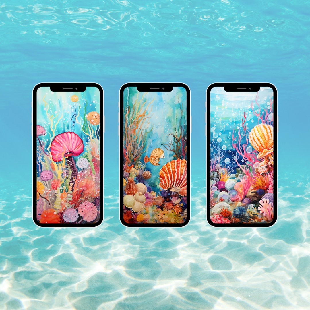 Ocean Life iPhone Wallpaper - Under the Sea Lock Screen (digital ...