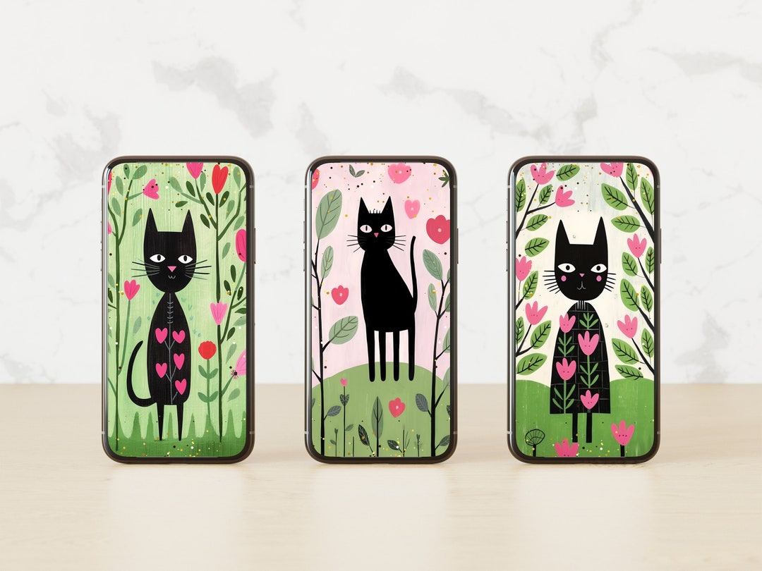 Cute Black Cat - iPhone Wallpaper | iPhone Lock Screen | iPhone ...