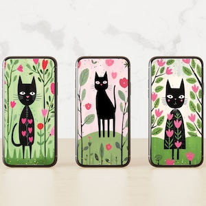 Cute Black Cat - iPhone Wallpaper | iPhone Lock Screen | iPhone Background | Android Screensaver | Home Screen | DIGITAL