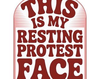 Rosto de Protesto em Repouso PNG: Arte Ativista Sarcástica (Download Digital)