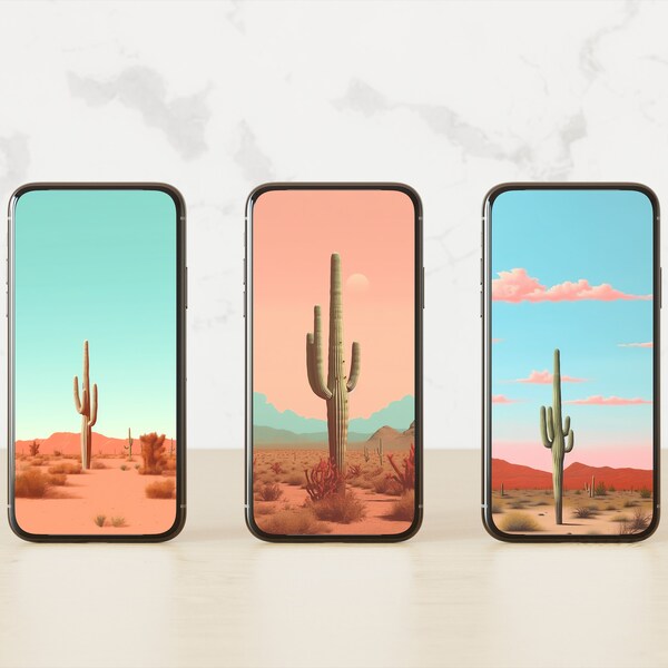 Boho Desert Cactus - iPhone Wallpaper | iPhone Lock Screen | iPhone Background | Android Screensaver | Home Screen | DIGITAL