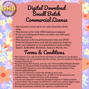 GrowingMindsDigital "SMALL BATCH" Commercial use license for all designs - up to 100 units