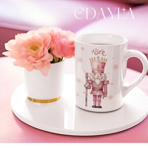 Personlig nötknäpparmugg, rosa jul, personlig present till flickor, originell presentidé till flickor, dansare, personlig julklapp till flickor, rosa