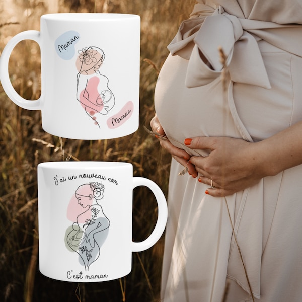 pregnant woman gift, pregnancy announcement, pregnancy gift idea; pregnancy mug,