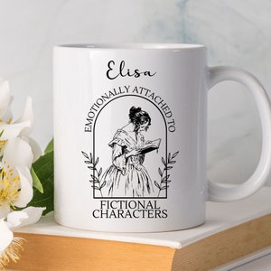 Personalized ceramic mug, booktok, romance, Jane Austen books, book lovers, reader, booktok mug, Jane Austen mug, Jane Austen gift