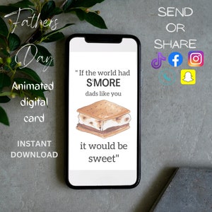 Father&#39;s Day Animated e-card|Instant download|Digital card|funny father&#39;s day pun|send electronically