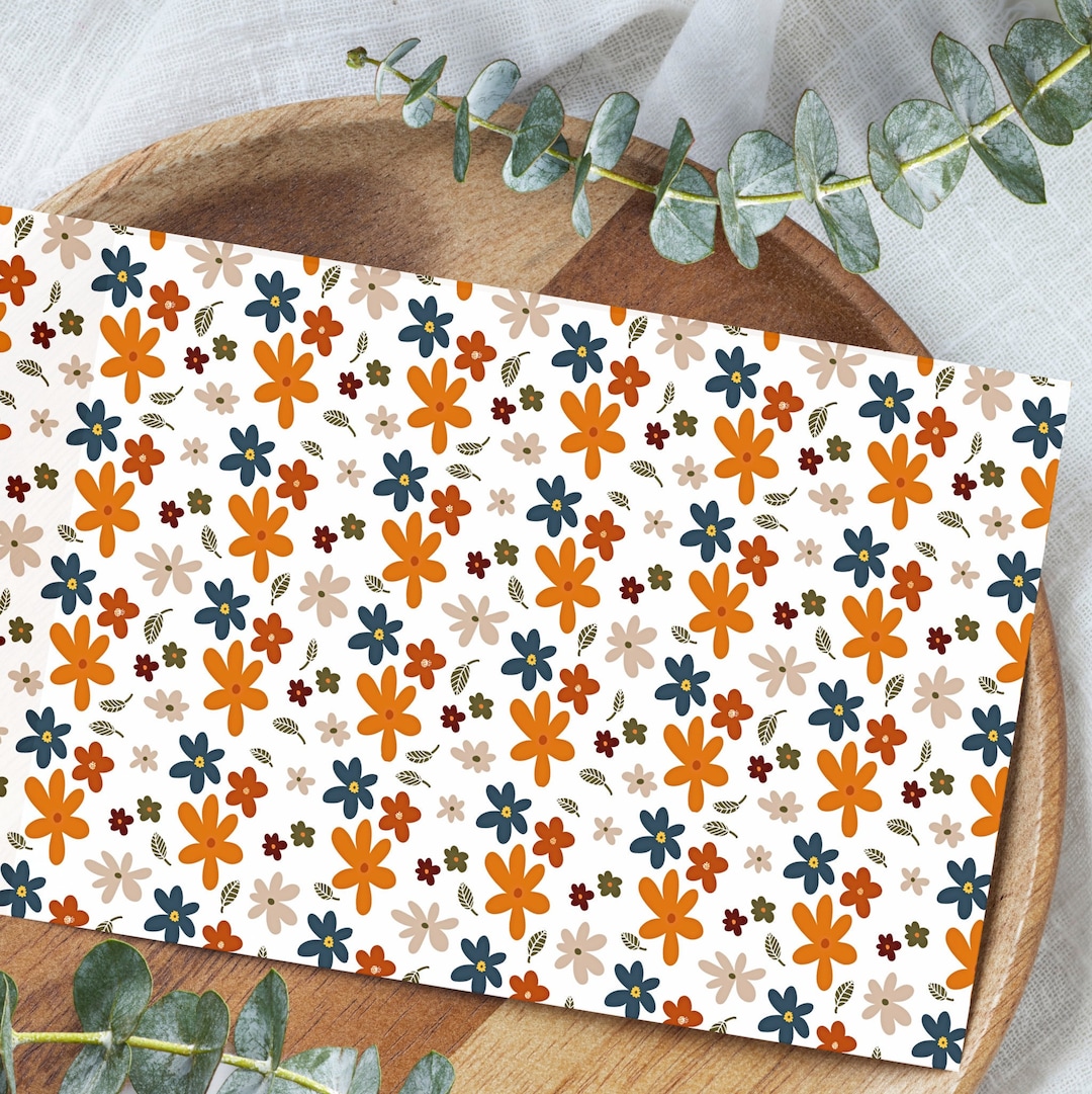 Fall Floral Polymer Clay Transfer Paper, Water Soluble Image Transfer Paper, Easy to Use