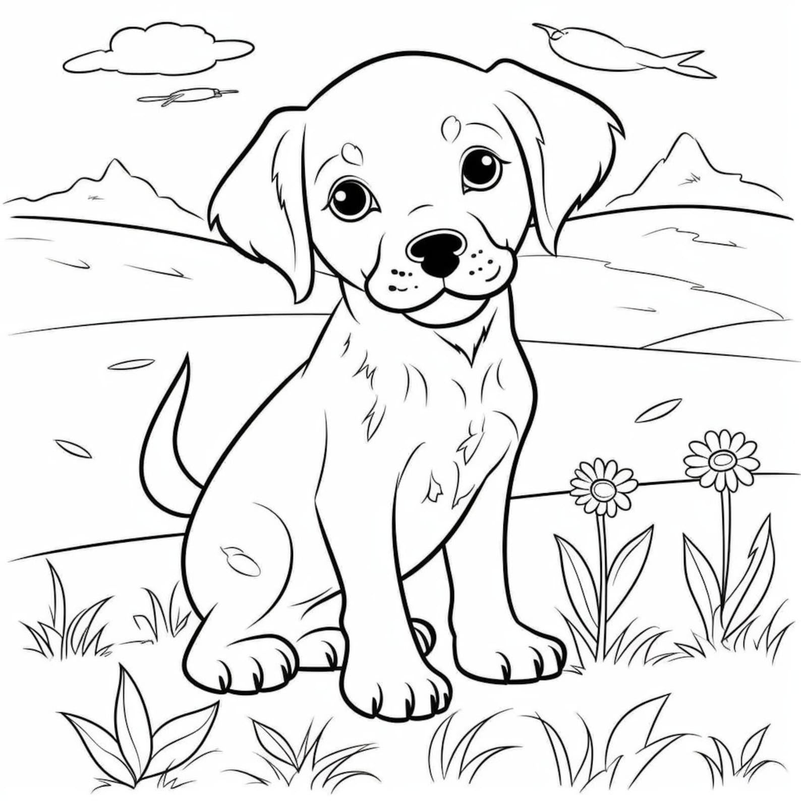 Printable Dog Coloring Pages for Kids and Adults - Etsy