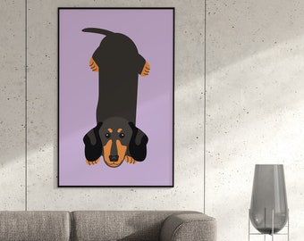 Cute Dachshund Illustration - Digital Download Poster