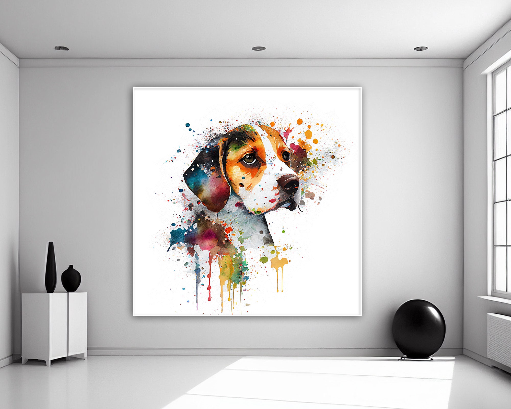 Beagle Puppy Wall Art 01 | Cute Dog Poster Art | Watercolor Puppy AI ...