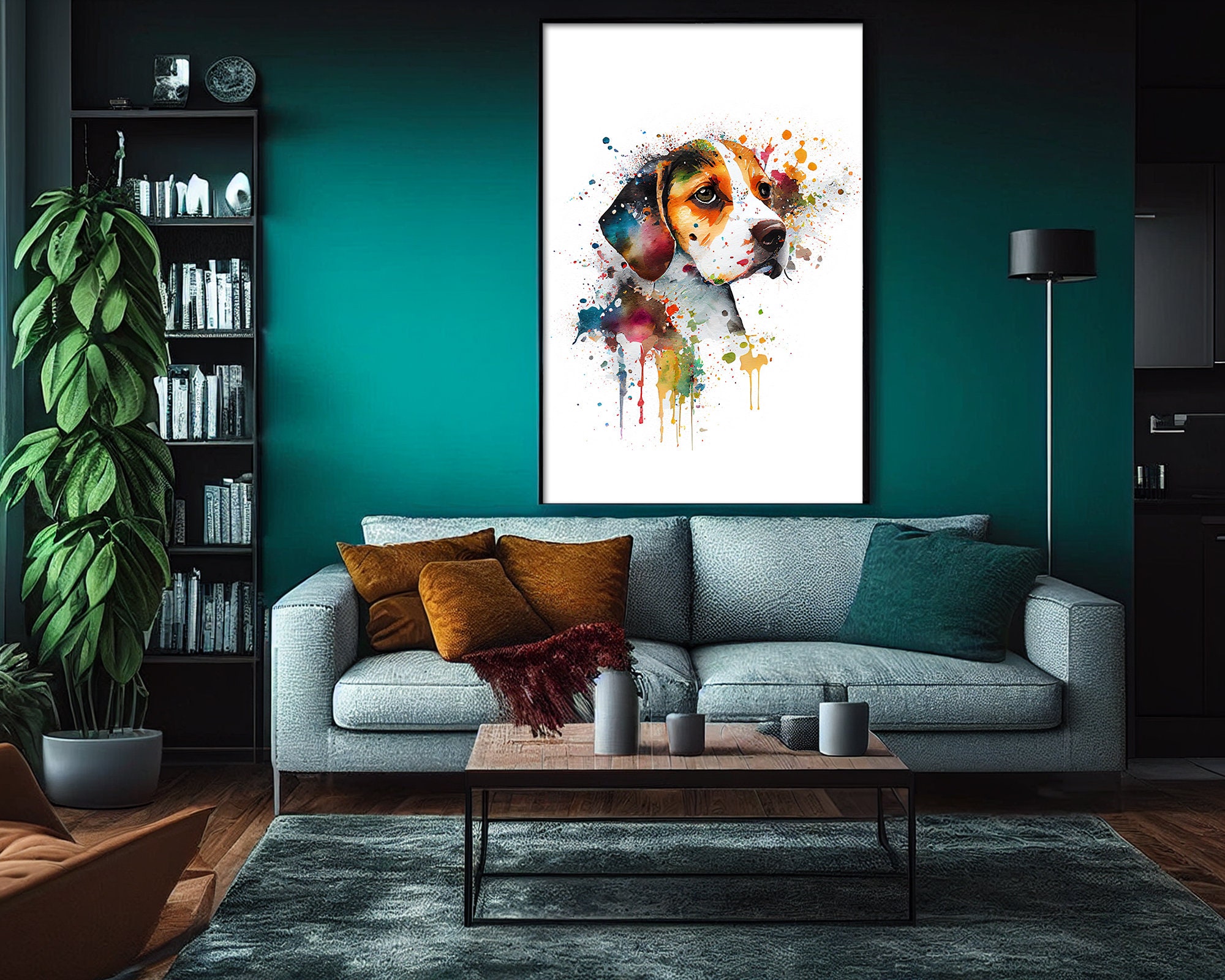Beagle Puppy Wall Art 01 | Cute Dog Poster Art | Watercolor Puppy AI ...