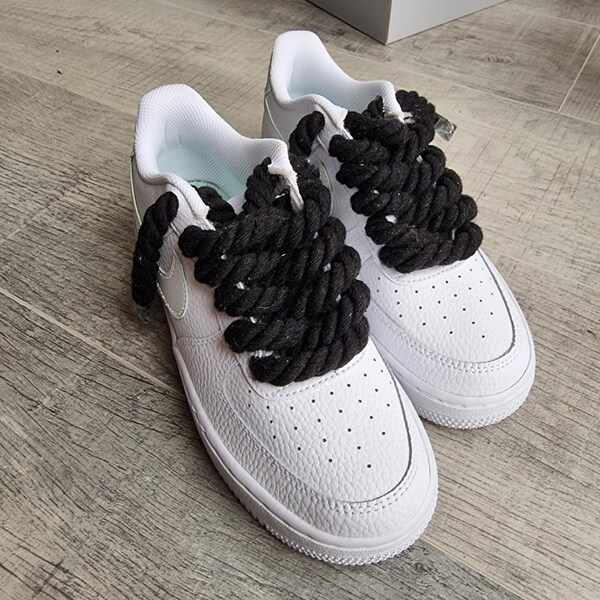 White Rope Laces Af1 Etsy