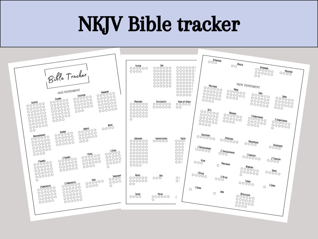 NKJV Bible Tracker old &amp; New Testement Chronological Order - Etsy