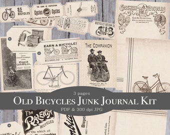 Vintage Bicycle Advertisements Junk Journal Kit (Digital Download)
