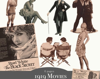1919 Vintage Hollywood Ephemera: Movie Posters & Fussycuts (Digital Download)