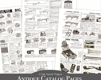 Printable Antique Fishing & Camping Catalog Pages (PDF Download)