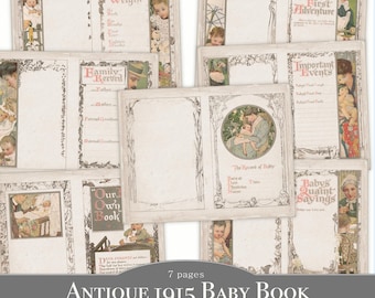 Baby-Buch: Shabby Chic-Seiten zum Ausdrucken (PDF)