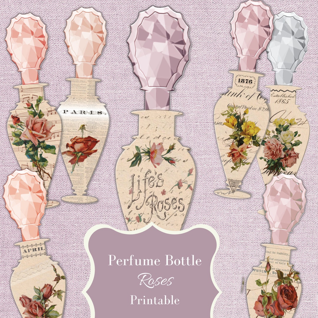 Printable Perfume Bottle - Victorian Ephemera - Flower Ephemera Fussy ...