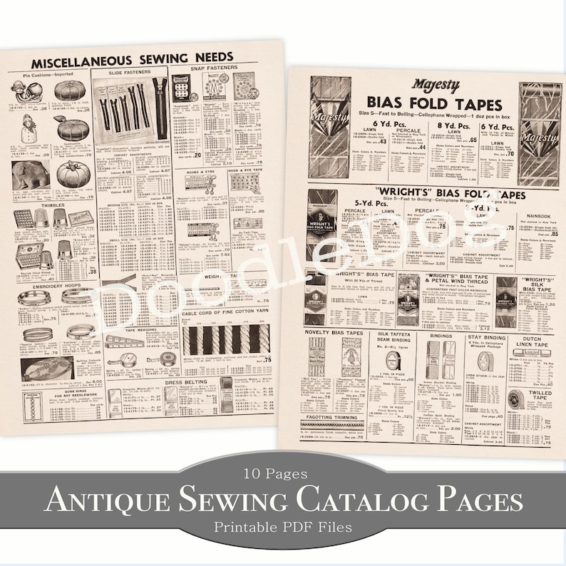 Sewing Catalogs Printable Antique Sewing Catalog Pages: Ephemera for Junk Journals (PDF ...