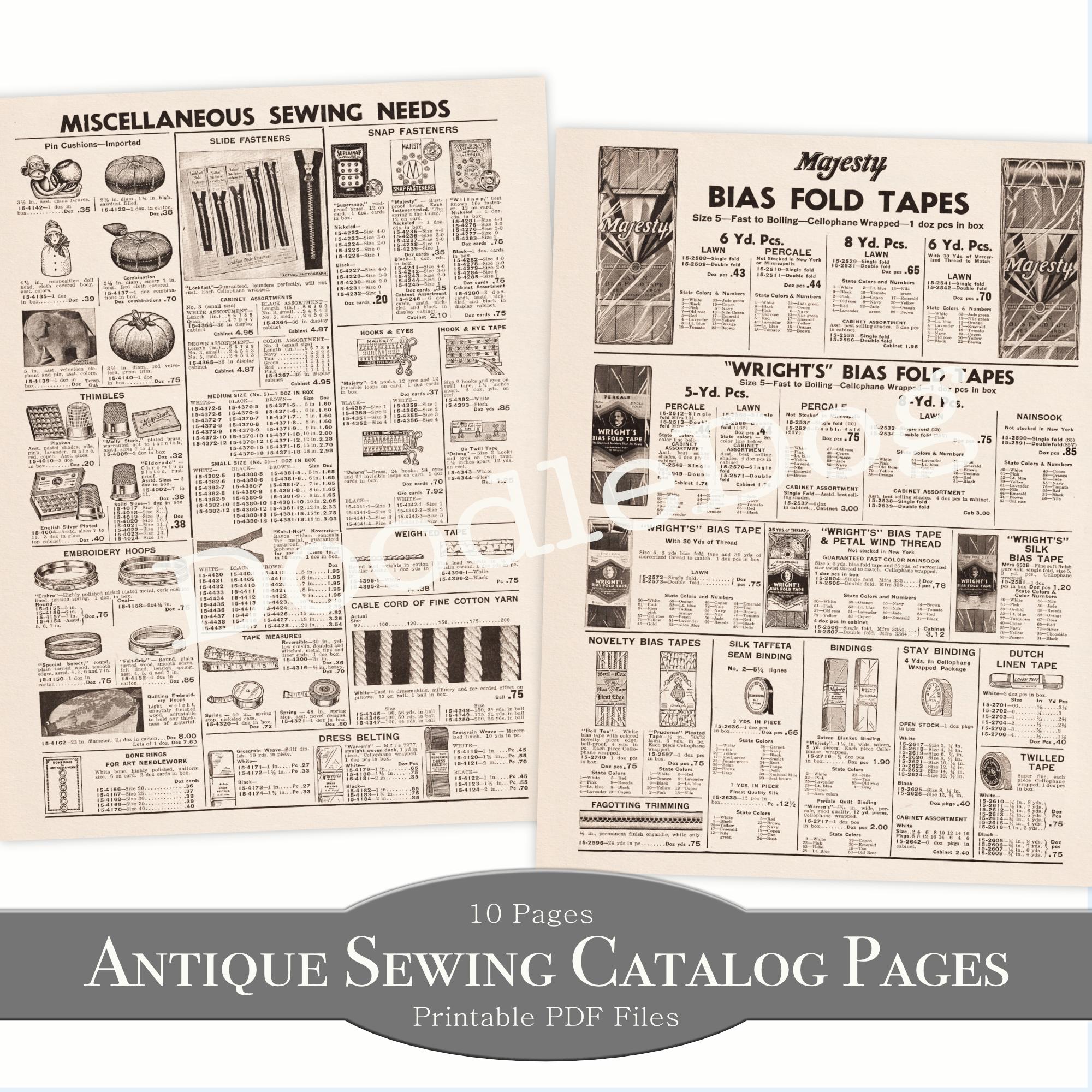 Printable Antique Sewing Catalog Pages Vintage Book Papers Junk