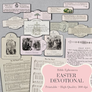 Journal biblique de Pâques - Fournitures imprimables du journal de prière de foi du Carême et de la Semaine Sainte - Scrapbook - Basé sur la foi - Version économiseur d'encre