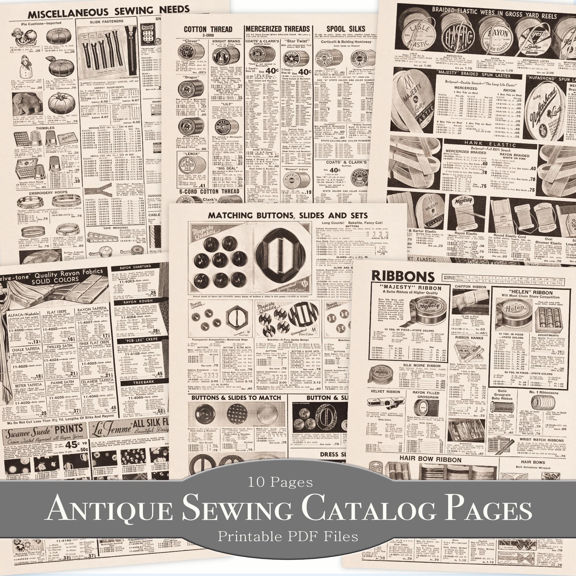 Sewing Catalogs Printable Antique Sewing Catalog Pages: Ephemera for Junk Journals (PDF ...