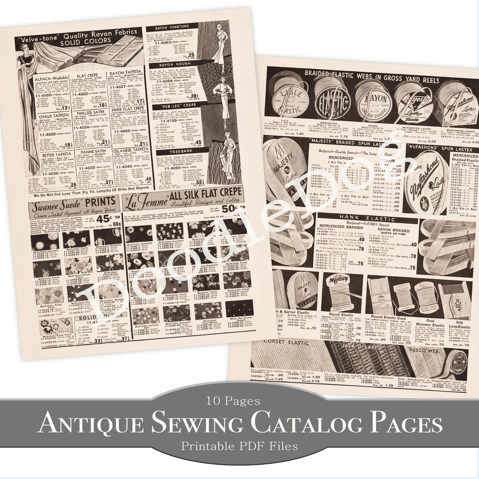 Sewing Catalogs Printable Antique Sewing Catalog Pages: Ephemera for Junk Journals (PDF ...