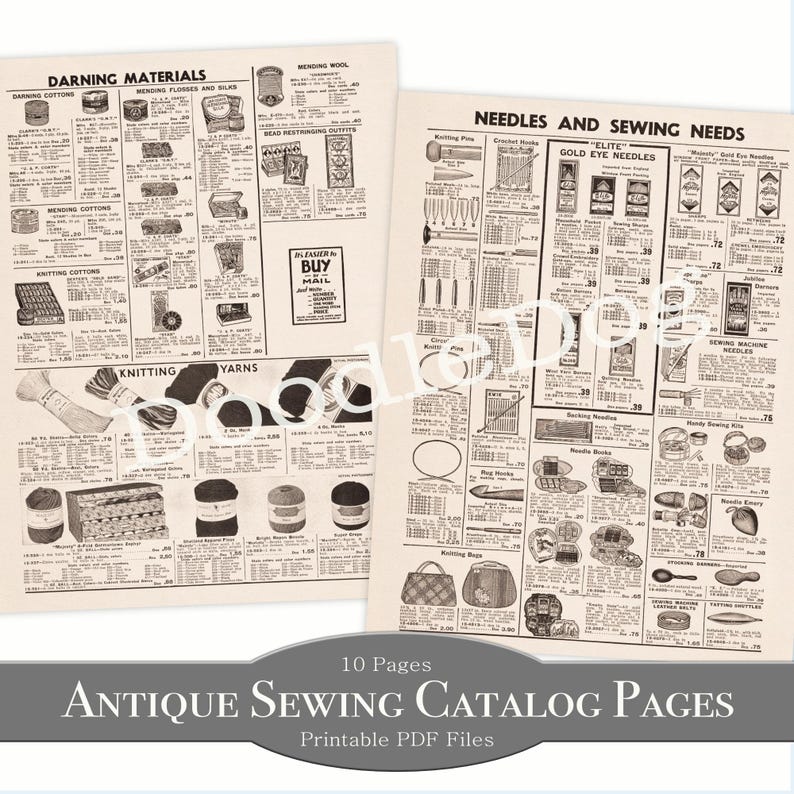 Sewing Catalogs Printable Antique Sewing Catalog Pages: Ephemera for Junk Journals (PDF ...