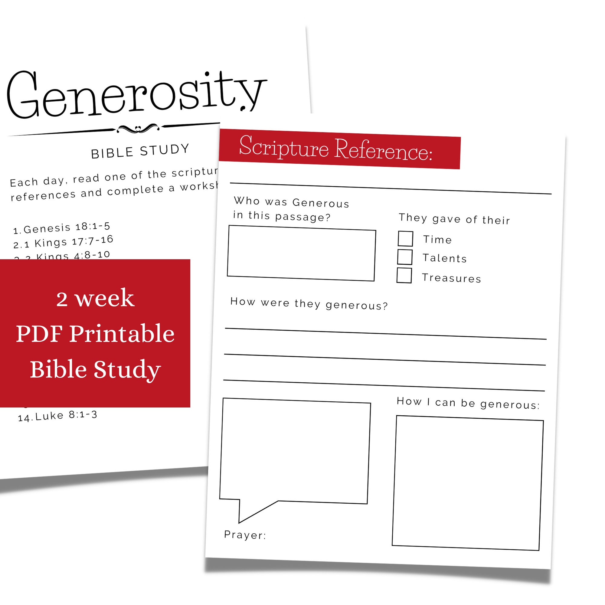 Generosity Bible Study Template: Christmas Advent Journal (PDF ...
