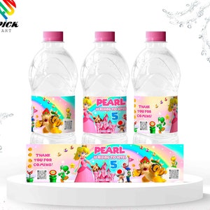 Editable Water Bottle Labels | Birthday Drink Labels | Editable Juice Label | Editable Bottle Label | Princess  Label | DIGITAL FILE | SM01