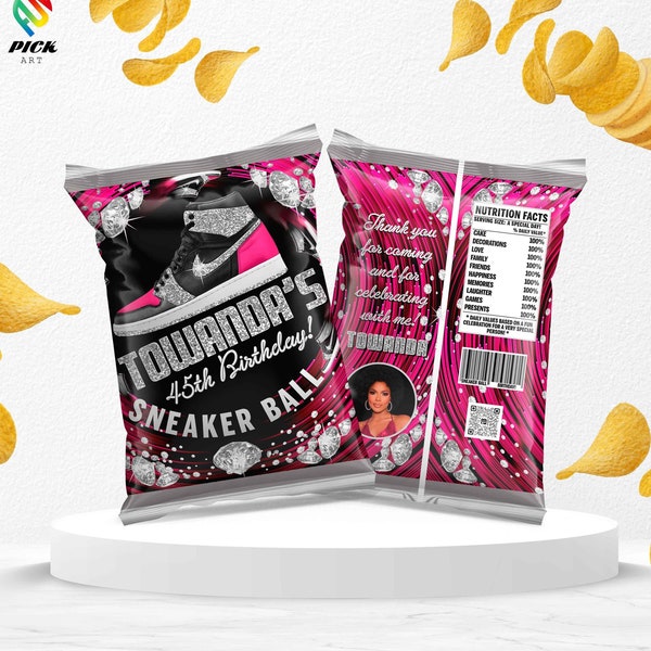 Editable Chips bag, Editable Template, Editable Custom bag, Editable Wrapper, Editable Birthday, DIGITAL FILE | SNB04