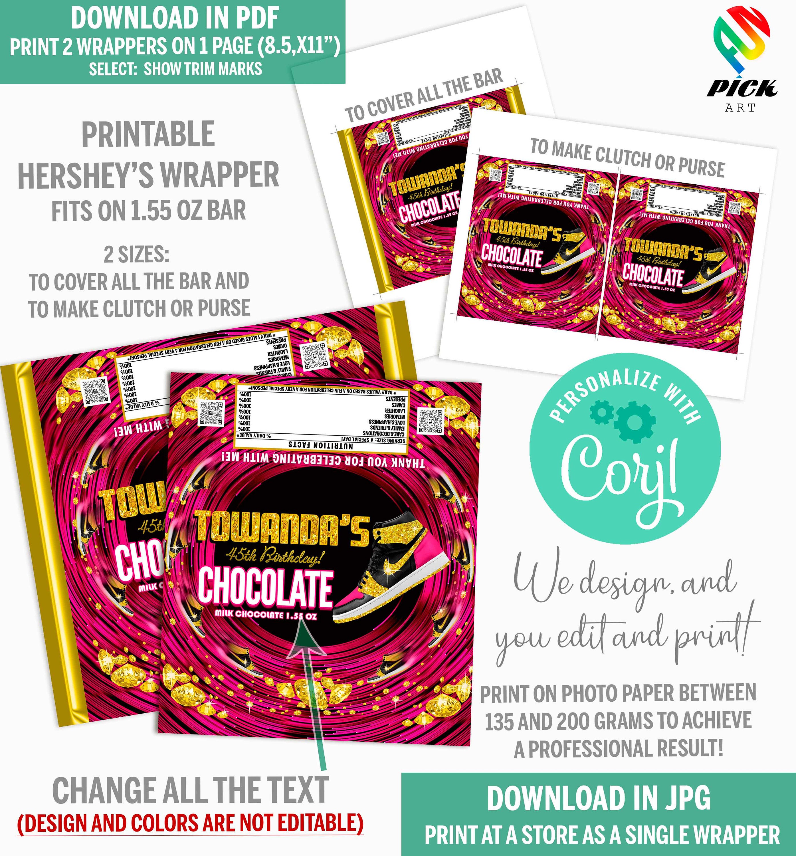 Editable Candy Wrapper Editable Chocolate Bar Editable - Etsy
