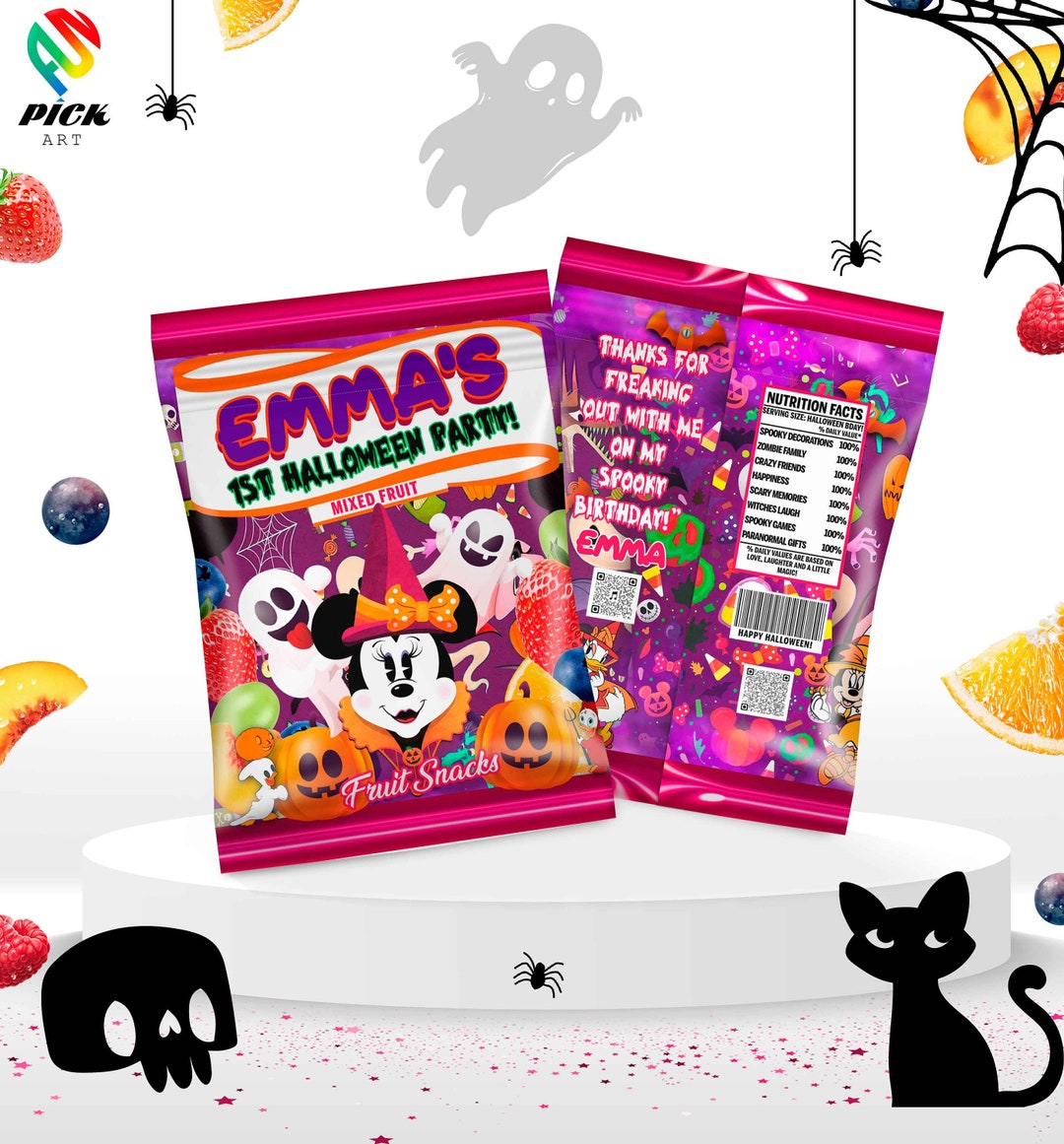 Halloween Fruit Snack Wrapper Halloween Candy Wrappers Etsy