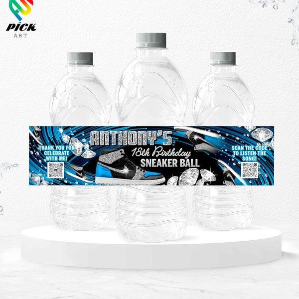 Editable Water Bottle Label, Editable Drink Label, Editable Juice Label, Editable Bottle Label, Editable party favor, DIGITAL FILE | SNB06