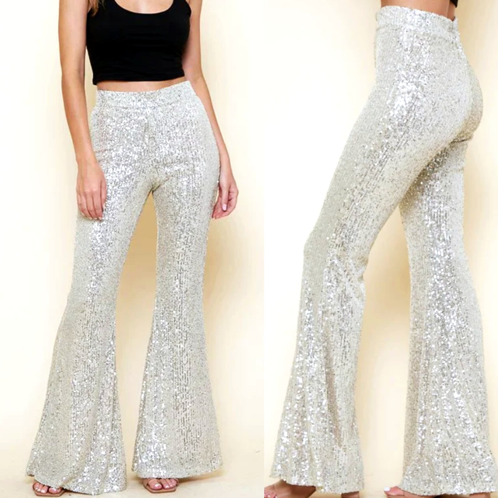 Sequin Flare Pants Custom Sequin Pants Custom Glitter Pants Etsy