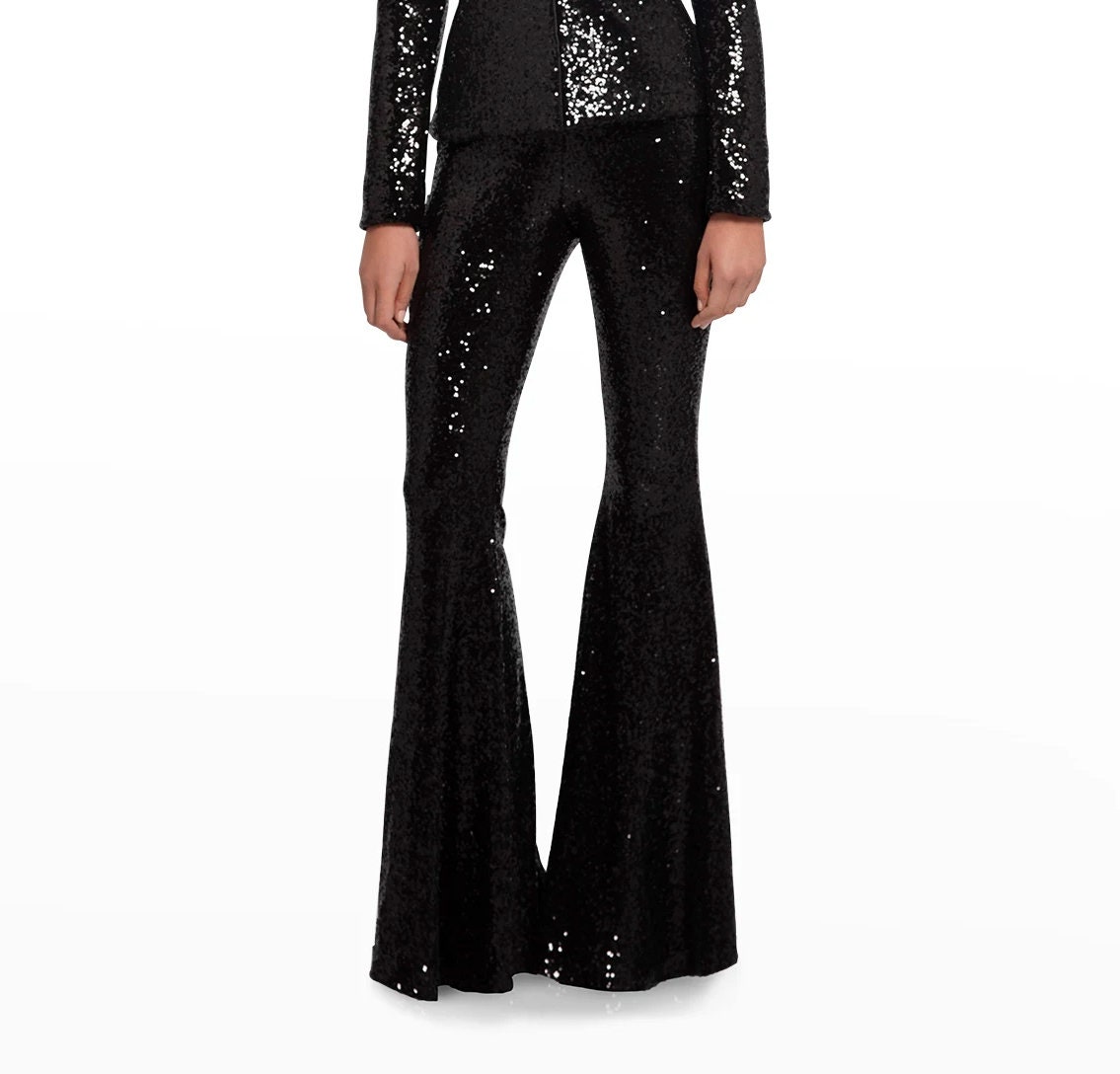 Sequin Flare Pants Bell Bottoms Disco Outfit Flare Legging Etsy