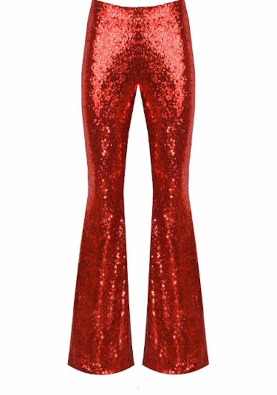 Red sequin bell bottoms best sale