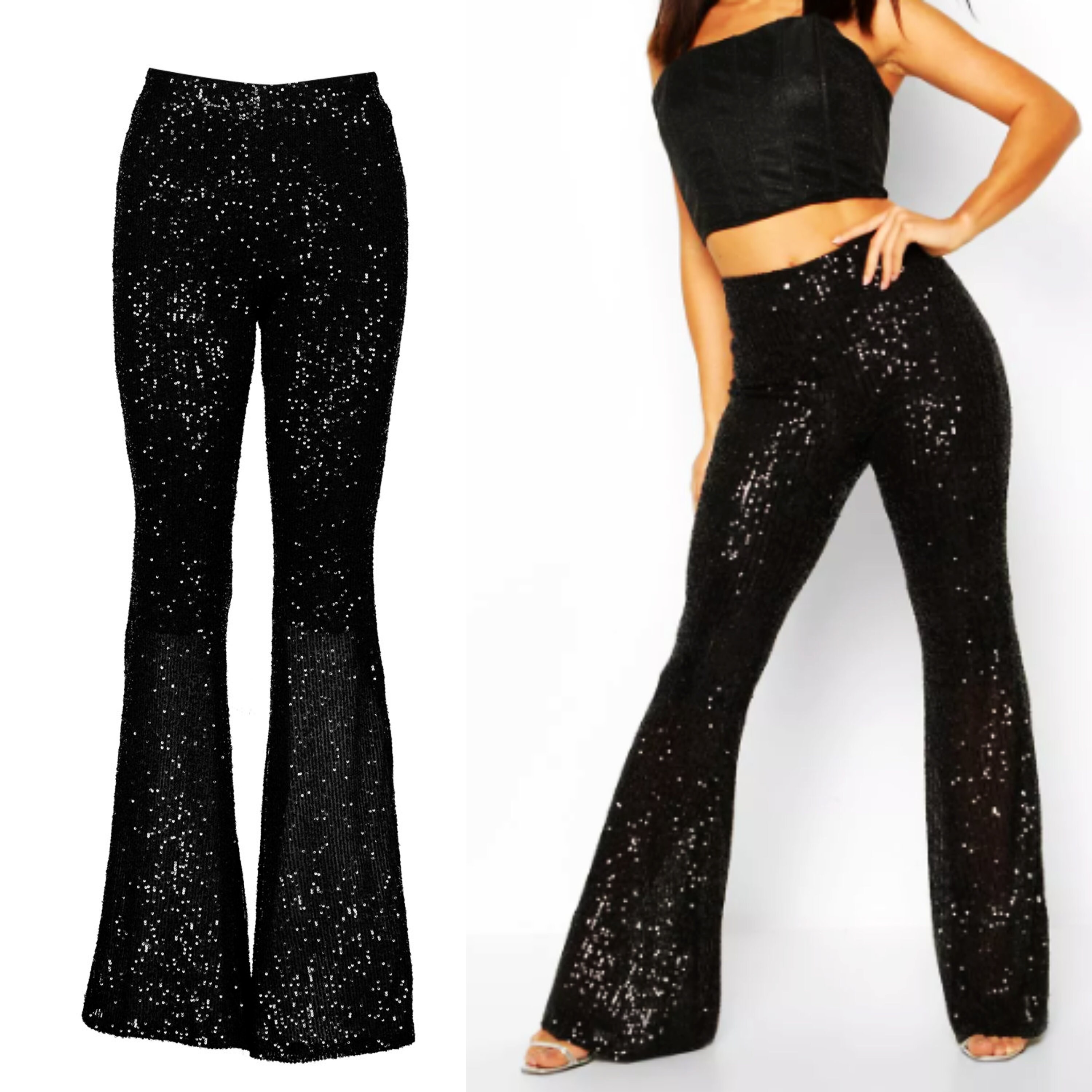 Sequin Flare Pants, Sequin Bell Bottoms, Shiny Sparkle Pants Sequin Flare Pants, Sequin Bell Bottoms, Shiny Sparkle Pants