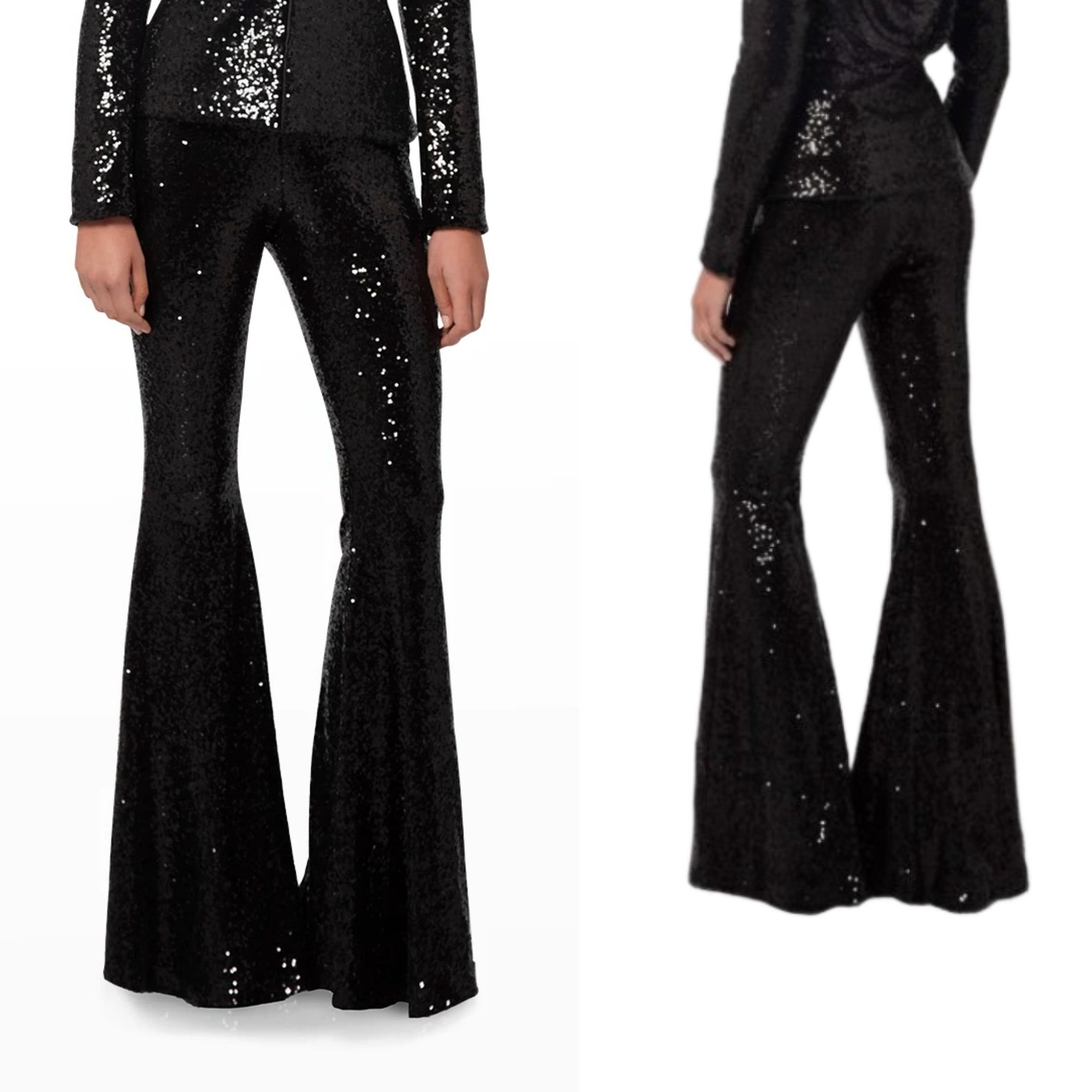 Sequin Flare Pants Bell Bottoms Disco Outfit Flare Legging Etsy