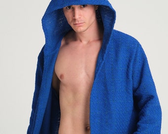 Men Cloak With Hood, Men Jacket, Hooded Kimono, Men Kimono, Men Coat, Duster, Hooded Jacket, Bohemian Outfit, Men Cardigan, Hooded Cape Coat