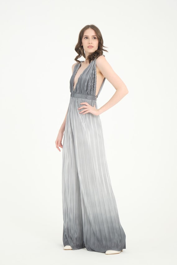 Jumpsuit Formal Jumpsuit Party Jumpsuit Party Outfit Overall Disco Jumpsuit Studio 54 Outfit Wedding Guest Outfit Pleated Jumpsuit Etsy UK