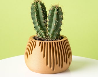 Lichtgewicht houten plantenbak MANHATTAN | Moderne plantenbak voor binnen | Origineel cadeau | Uniek ontworpen plantenpot
