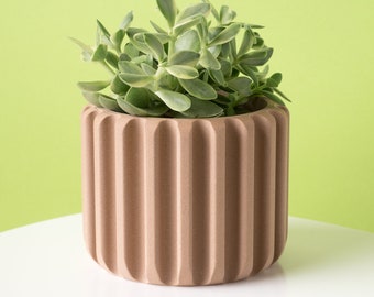 Modern wood planter COLUMN | Minimalist indoor plant pot | Uniquely designed lightweight planter