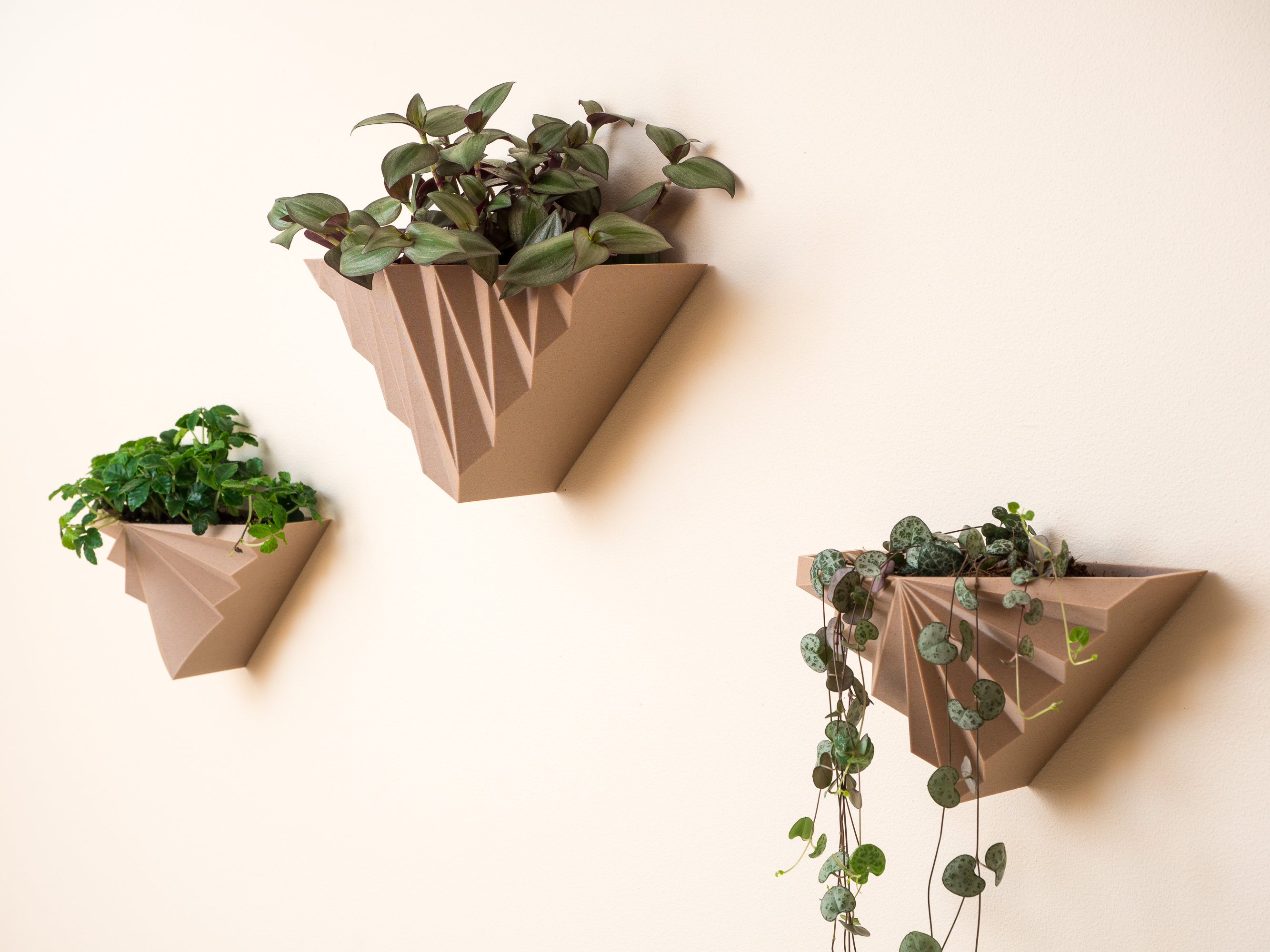 Wooden Hanging Planter "harper" | Wall Geometric Planter for Indoor ...