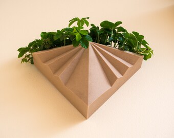 Houten Geometrische Wandbak "DAISY" | Wandgeometrische hangende plantenbak voor kamerplanten