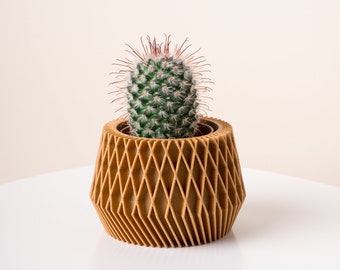 Houten plantenbak GORDON | Decoratieve moderne kamerplantpot | Uniek ontworpen plantenbak | Origineel cadeau voor plantenliefhebbers