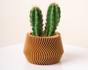 Lichtgewicht houten plantenbak HARMONY | Decoratieve plantenpot voor binnen | Uniek ontworpen plantenbak