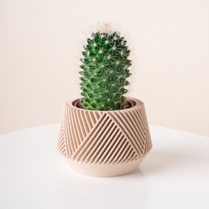 Süßer Übertopf aus leichtem Holz CALIX | Geometrischer Blumentopf | Einzigartig gestalteter Übertopf | Originelles Geschenk