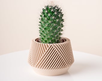 Leuke lichtgewicht houten plantenbak CALIX | Geometrische plantenpot voor binnen | Uniek ontworpen plantenbak | Origineel cadeau